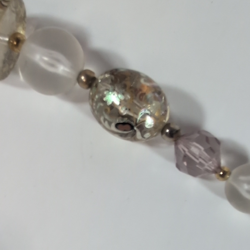 Vintage Japan Gold and Silver Beaded Necklace - Picture 4 of 6